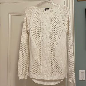 Open weave white Dex summer sweater